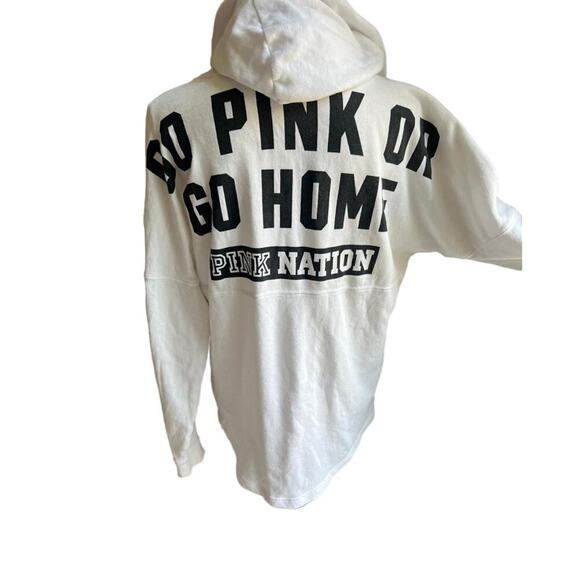 PINK Victoria's Secret Tops - VS Pink Nation white sweatshirt hoodie size S/M